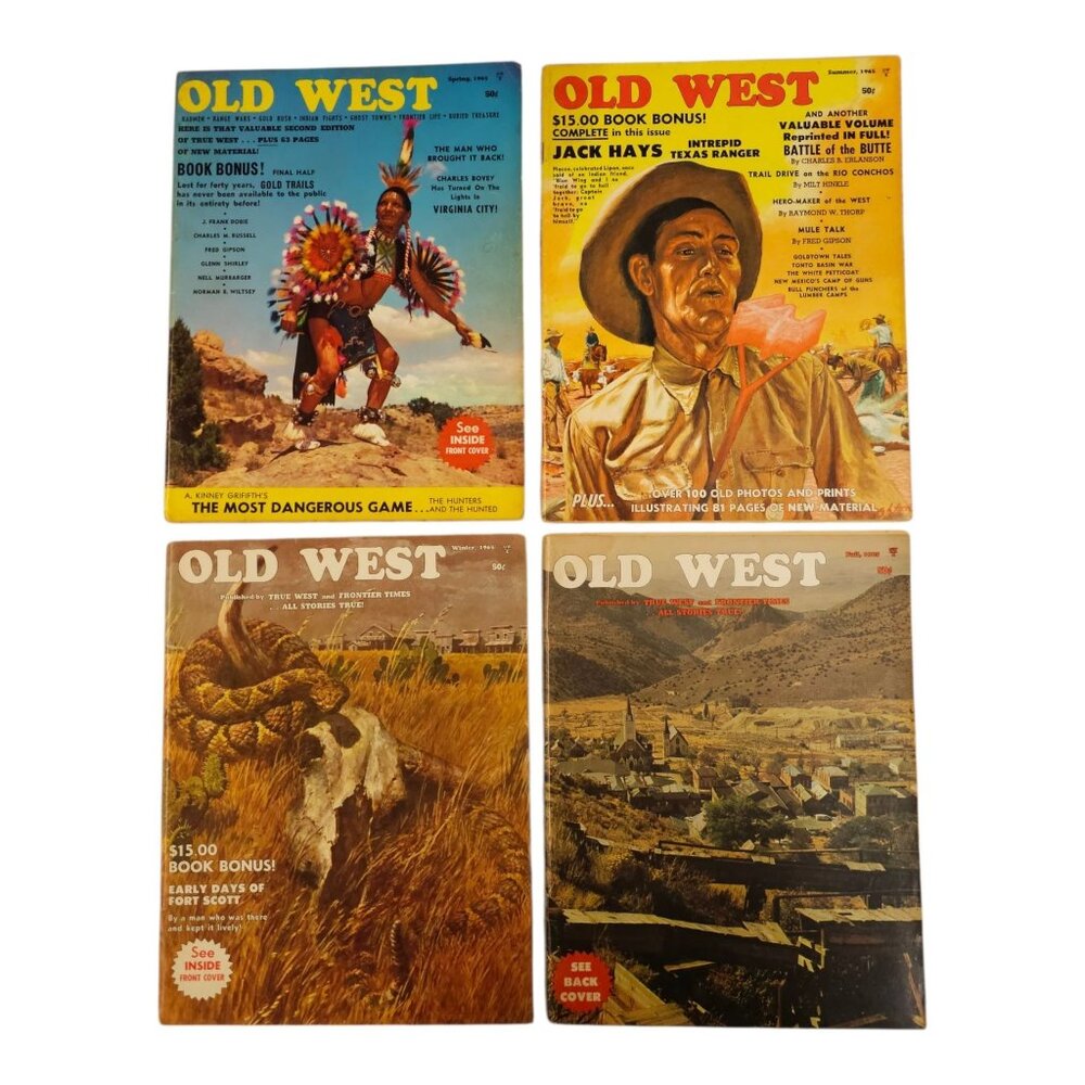 Old West Magazine Lot Of 4 Spring Summer Fall Winter 1965 Editions Western